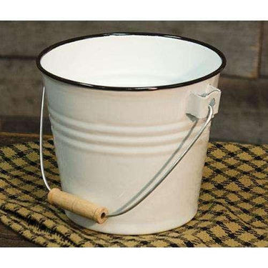 Black Rim Enamel Bucket - The Fox Decor